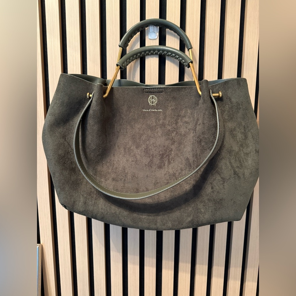 House of Harlow 1960 2 ways to wear, satchel black purse, double handle bag